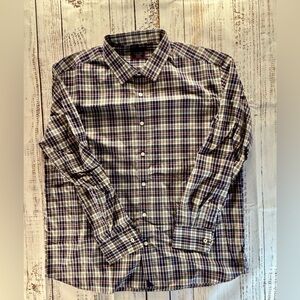 UNTUCKit Men’s Button-Up Shirt XXXL | Blue & Red Multicolor Plaid | 100% Cotton
